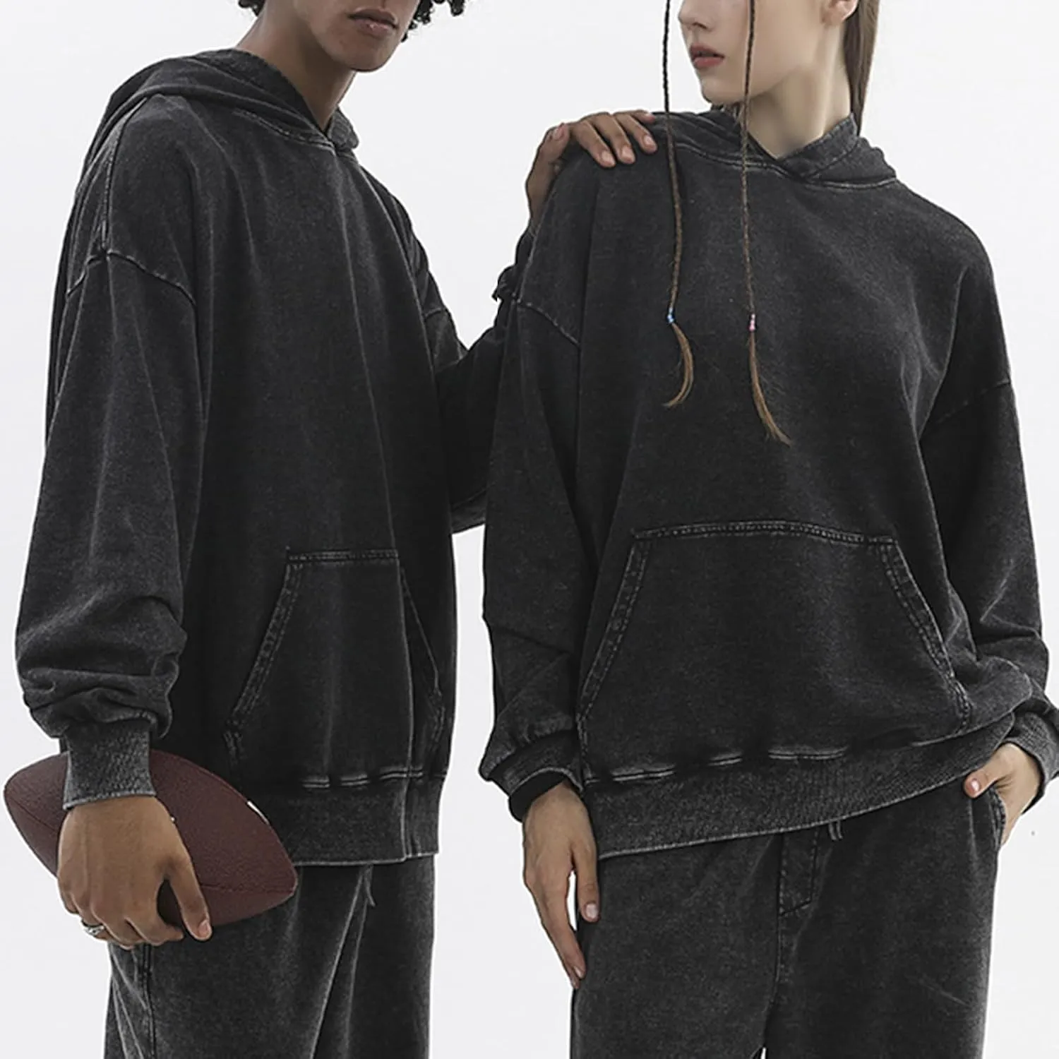 Women's Oversized Hoodies Sweatshirts Vintage Acid Wash Cotton Baggy Spring Fall Outfits Pullover Tops
