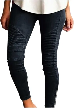Womens Pants Fashion High Waisted Skinny Pants Stretchy Slim Lounge Solid Trousers Summer Yoga Pants Casual Sweatpants