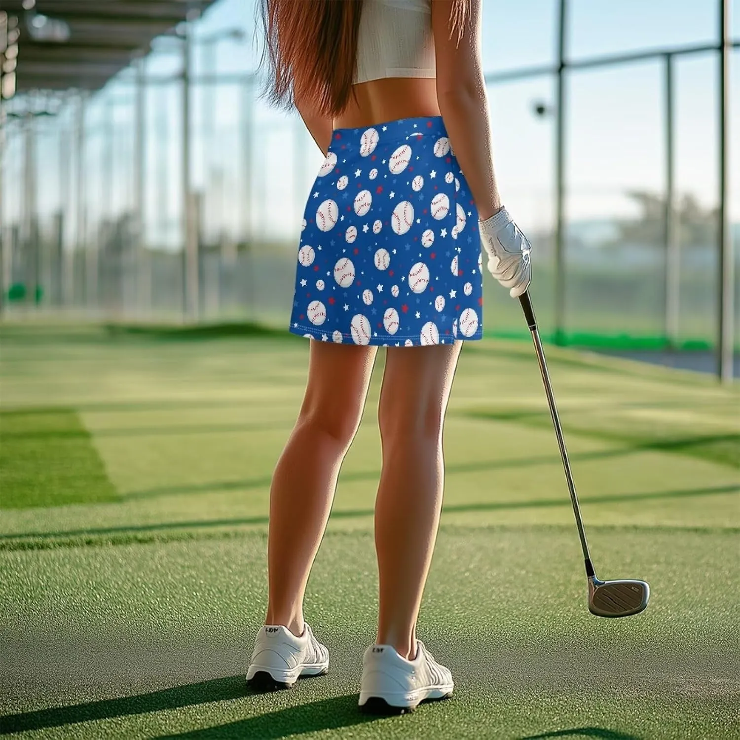 Women's Tennis Skirt High Waisted Golf Skirts A-Line Athletic Skorts Summer Workout Running Shorts with Pocket