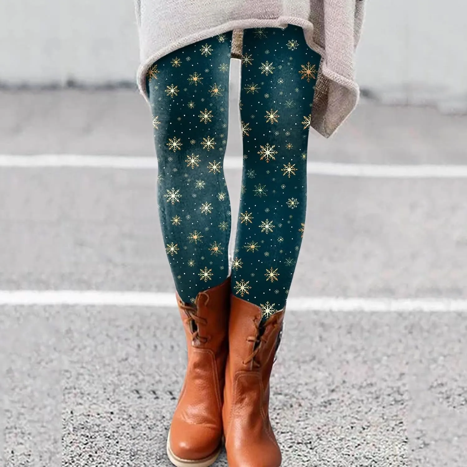 Women's Valentine's Day Yoga Pants Women's Autumn and Winter Leggings Artistic Splash Printed Workout Leggings for