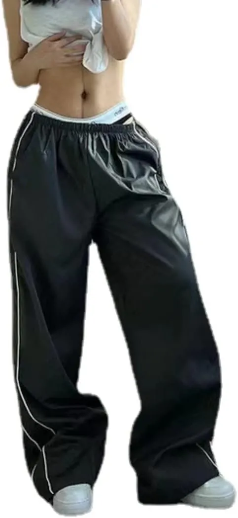 XPONNI Women's Baggy Y2K Parachute Pants