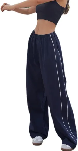 XPONNI Women's Baggy Y2K Parachute Pants