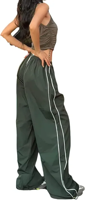 XPONNI Women's Baggy Y2K Parachute Pants