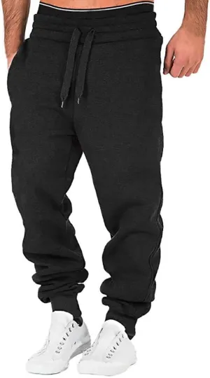 XUETON Men Cargo Jogger Sweatpants Elastic Waist Slim Fit Athletic Jogger Workout Track Pants Drawstring Khaki Chinos Trouser(Black,X-Large)