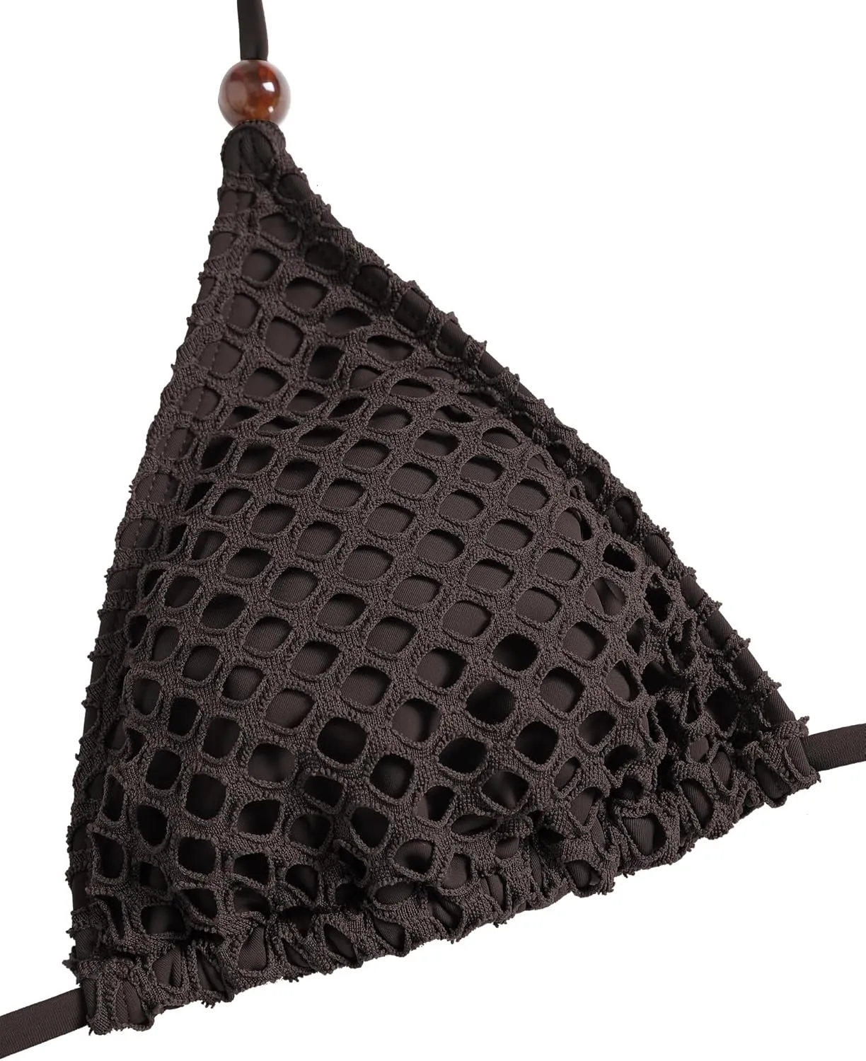 ZAFUL Women's Triangle Bikini Fishnet Halter Two Piece Sexy Swimsuit String Tie Side Bathing Suit