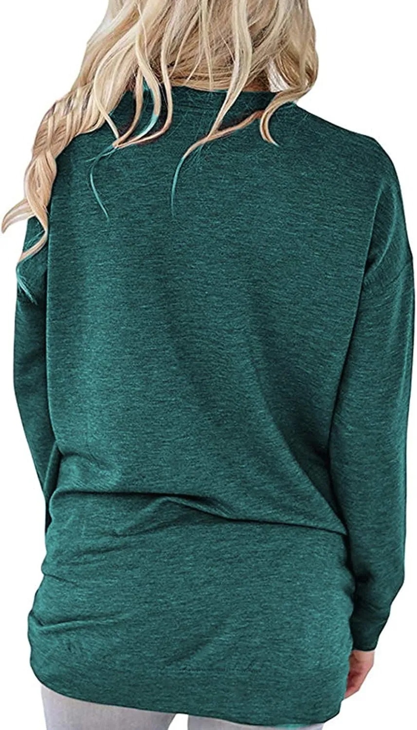ZILIN Women's Casual Letter Print Crewneck T-Shirt Long Sleeve Tunic Tops Sweatshirt with Pockets