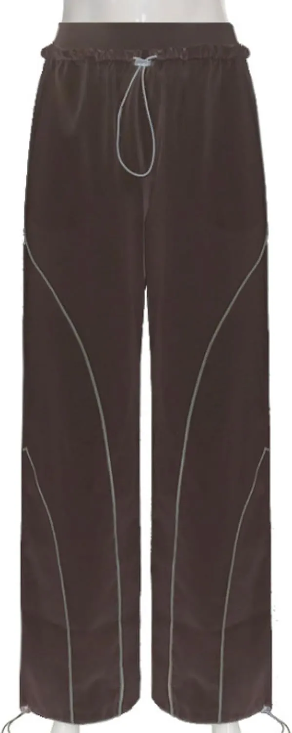 Zontroldy Cargo Pants Women Parachute Pants Y2K Baggy Casual High Waist Wide Leg Track Pants Streetwear